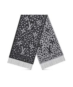 Louis Vuitton Lv X Yk Infinity Dots Scarf Black