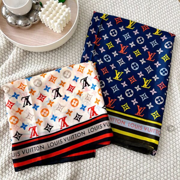 Louis Vuitton Colorful Monogram Scarf Blue 180Cm - Image 6