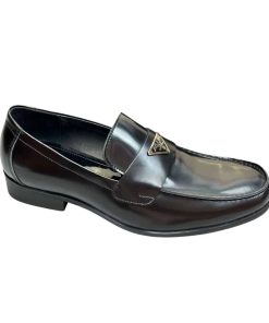 Prada Brushed Leather Loafers Triangle Black 2Db180 P39 F0002 F G001