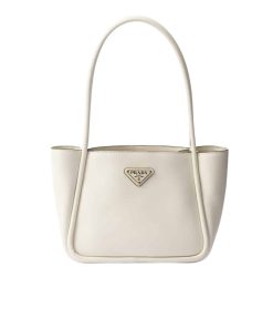 Prada Leather Mini Tote Bag White 25Cm 1Bg539 2Cys F0Pg7 V Ovo