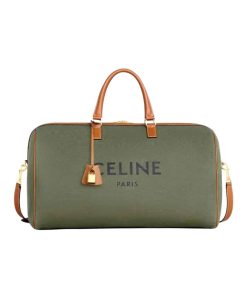 Celine Large Voyage Bag In Green Canvas 50Cm