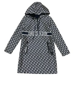 Dior Hooded Anorak With Dior Oblique Motif Blue
