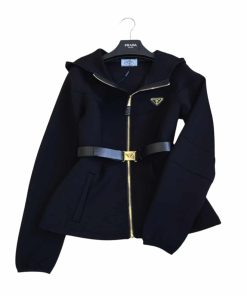 Prada Blouson Hooded Jacket Cotton Black