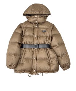 Prada Two Way Down Jacket Technical Brown