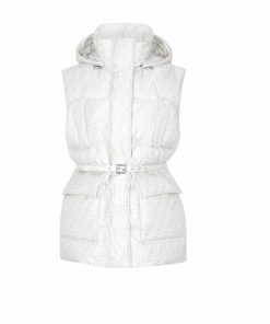 Fendi Gilet Nylon Light Grey And White