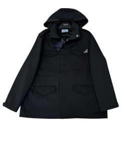 Prada Hooded Windbreaker Black