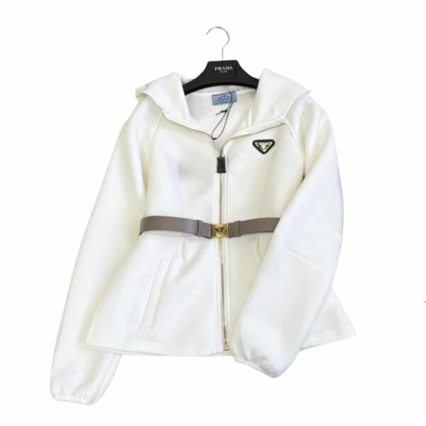 Prada Blouson Hooded Jacket Cotton White
