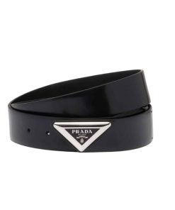 Prada Spazzolato Logo Black Belts 2Cm250 Zo6 F0002