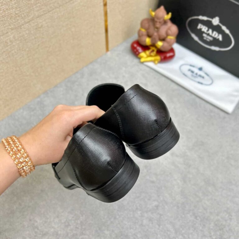 Prada  Leather Brushed Plate Bit Logo Black 2Dc215 053 F0002 F G000 - Image 3