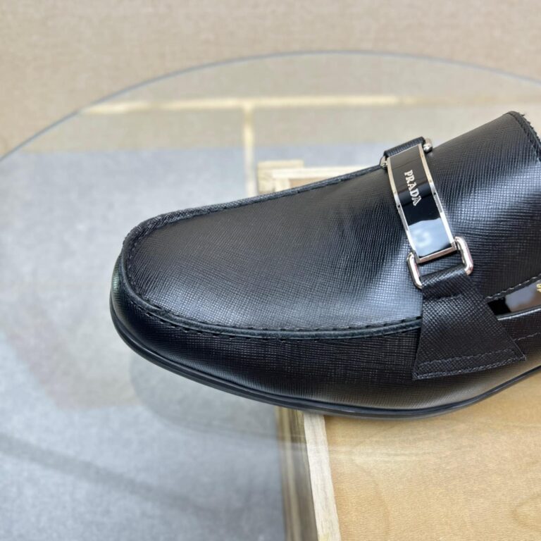 Prada  Leather Brushed Plate Bit Logo Black 2Dc215 053 F0002 F G000 - Image 4