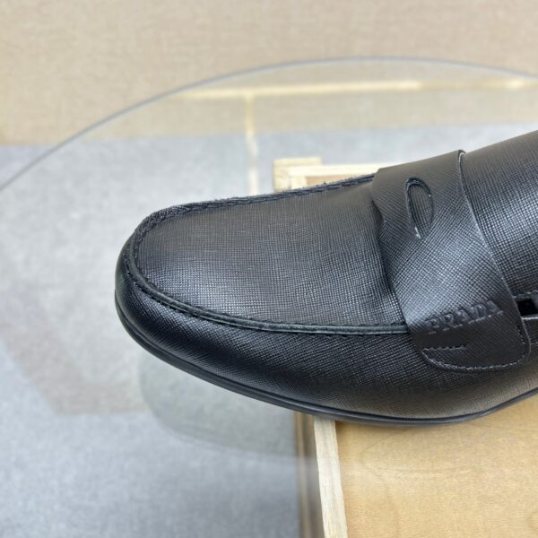 Prada Saffiano Leather Penny Loafers Black - Image 4