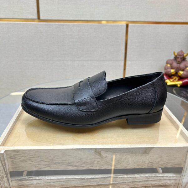 Prada Saffiano Leather Penny Loafers Black - Image 5