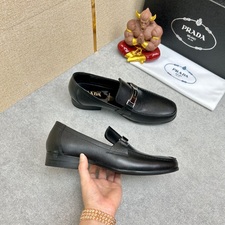 Prada  Leather Brushed Plate Bit Logo Black 2Dc215 053 F0002 F G000 - Image 6