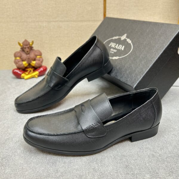 Prada Saffiano Leather Penny Loafers Black - Image 7