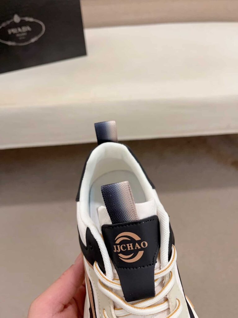 Prada Colorblock Sneakers With Logo Beige - Image 5