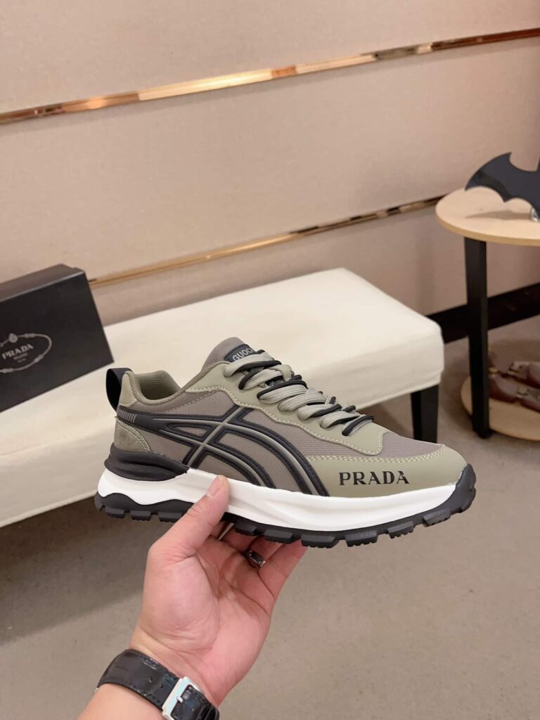 Prada Sport Sneakers Curved Line Green And Black - Image 3