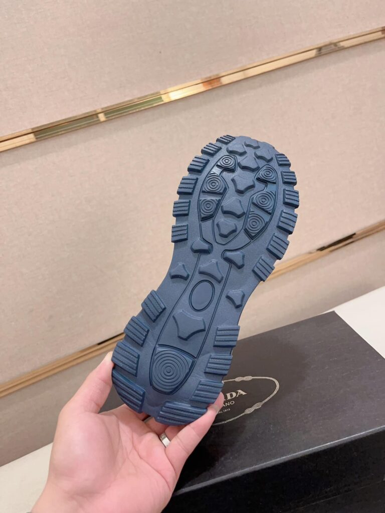 Prada Sport Sneakers Curved Line Blue And Beige - Image 9