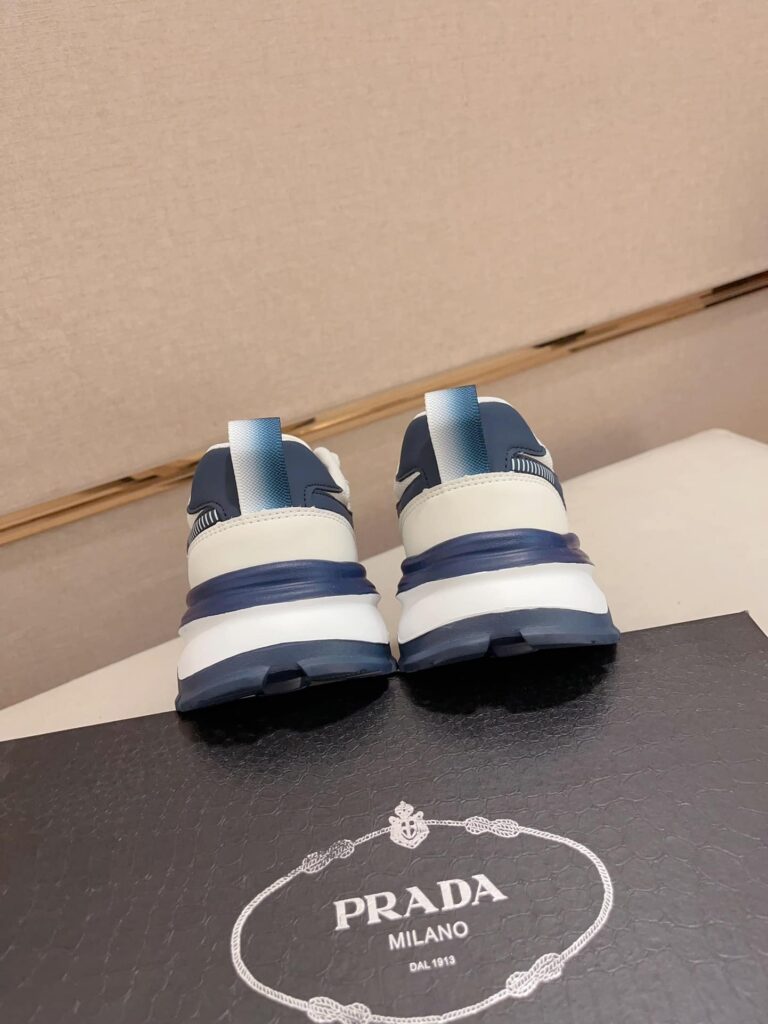 Prada Sport Sneakers Curved Line Blue And Beige - Image 8