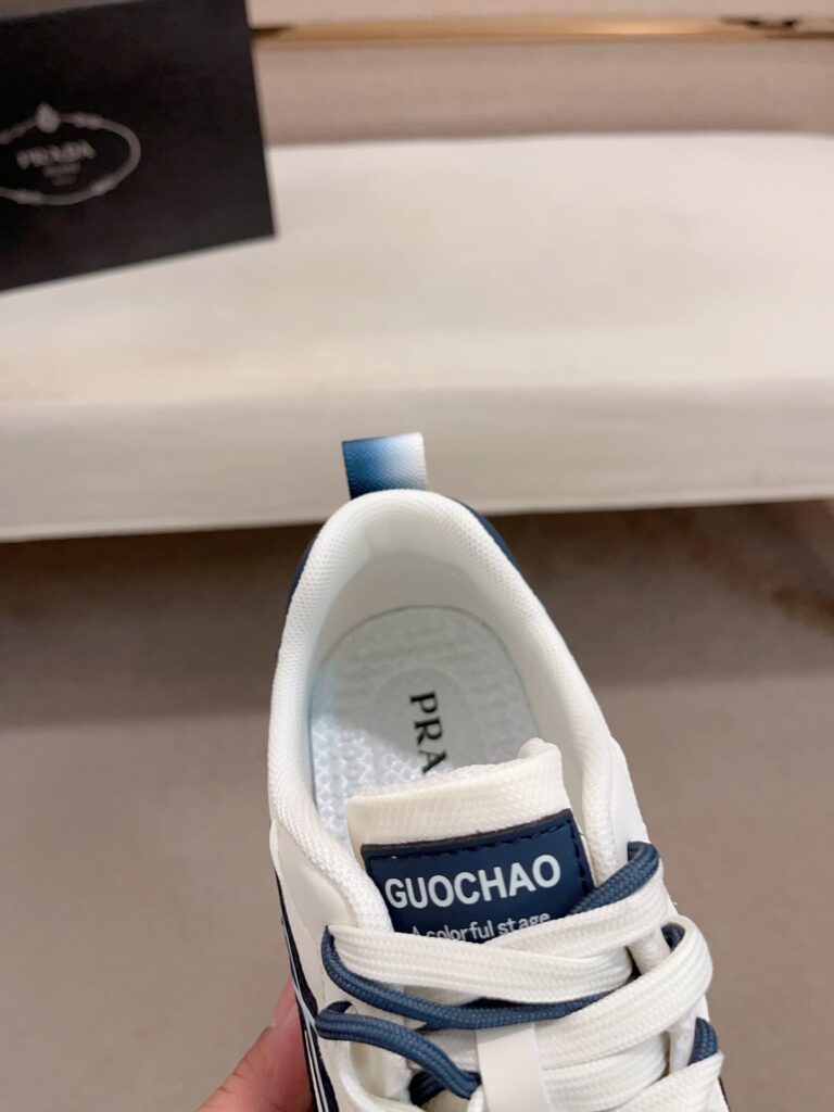 Prada Sport Sneakers Curved Line Blue And Beige - Image 6