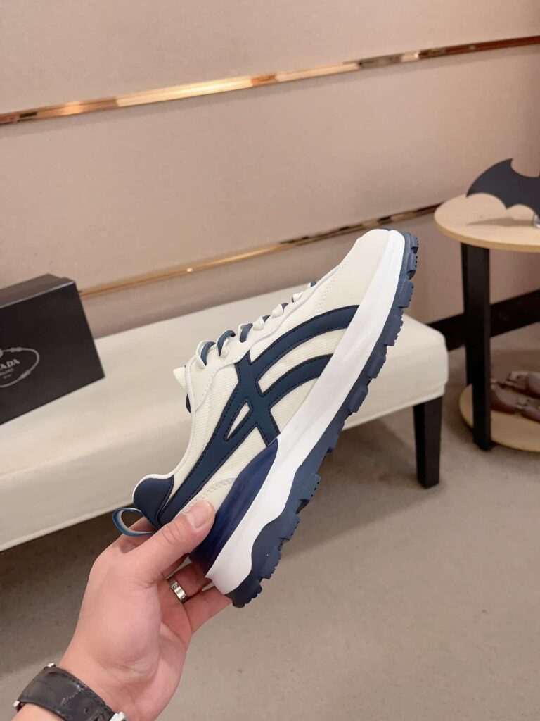 Prada Sport Sneakers Curved Line Blue And Beige - Image 5