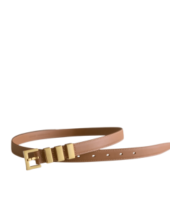 Saint Laurent  Passants Brown And  Gold Belt 3146292551