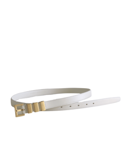 Saint Laurent Black 3 Passants Belt White And Gold 3146292551