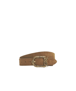 Saint Laurent Monogram Celtic Leather Brown And Gold Belt 0400017970125