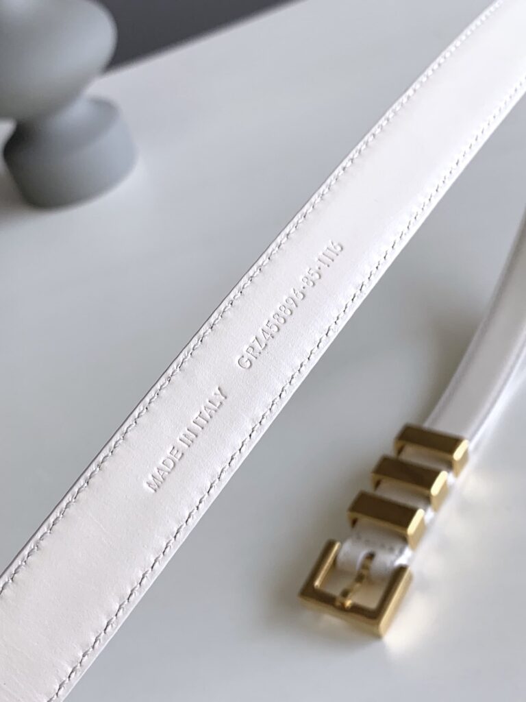 Saint Laurent Black 3 Passants Belt White And Gold 3146292551 - Image 2