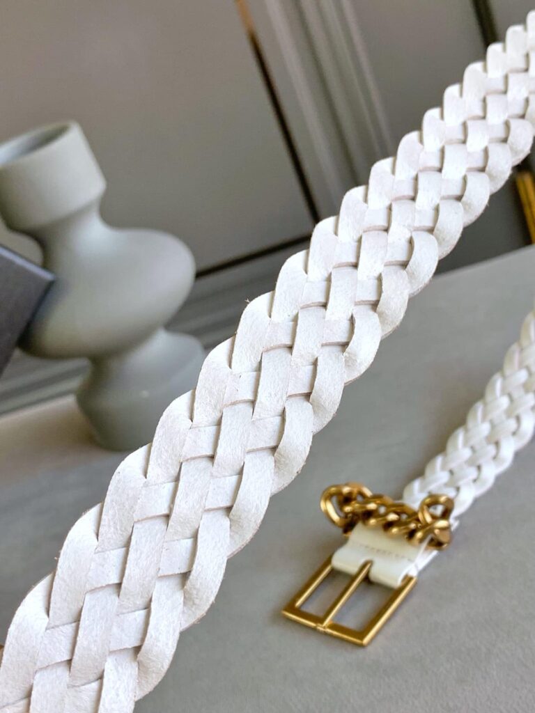 Saint Laurent Genuine Leather Universal White And Gold Belt - Image 3