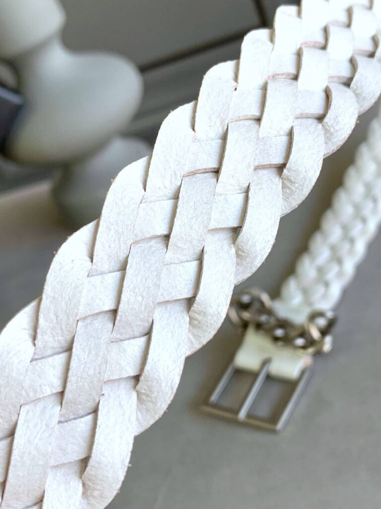 Saint Laurent Genuine Leather Universal White And Silver Belt - Image 3