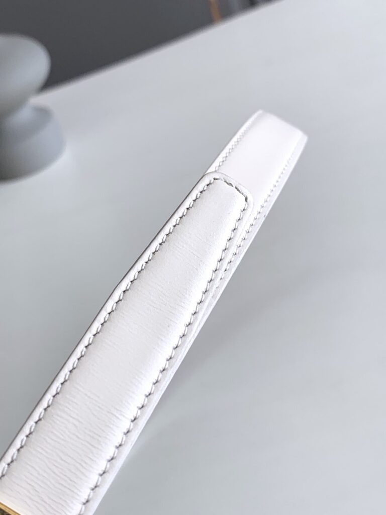 Saint Laurent Black 3 Passants Belt White And Gold 3146292551 - Image 4