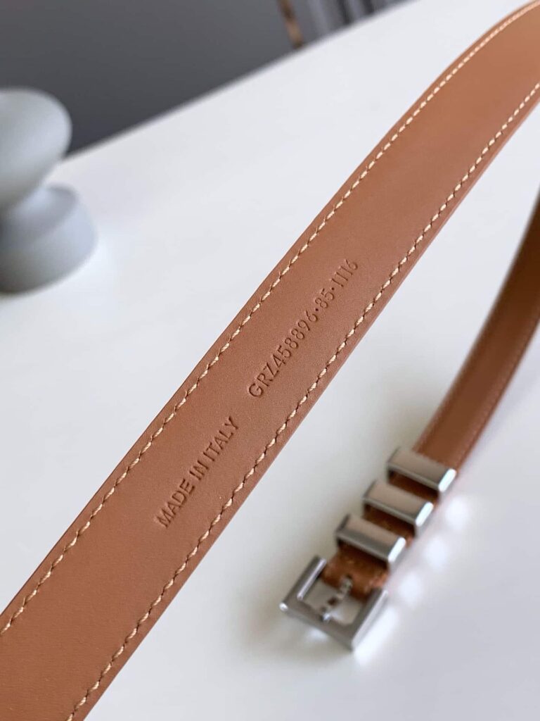 Saint Laurent Black 3 Passants Belt Brown And Silver 3146292551 - Image 3