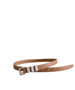 Saint Laurent Black 3 Passants Belt Brown And Silver 3146292551