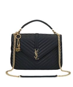 Saint Laurent College Large Chain Bag Black 25Cm 600278Brm071000