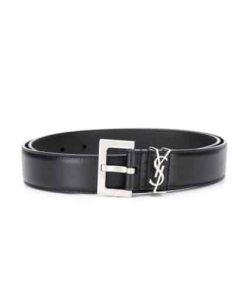 Saint Laurent Cassandre Belt With Square Buckle In Smooth Leather 634437Boo0E1000