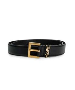 Saint Laurent Cassandre Belt With Square Buckle In Smooth Leather 634437Boo0W1000