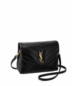 Saint Laurent Loulou Toy Strap Bag In Quilted Y Leather Black 678401Dv7071000