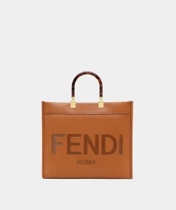 Fendi Sunshine Medium Brown Leather Shopper 35Cm 8Bh386Abvlf0Pwz