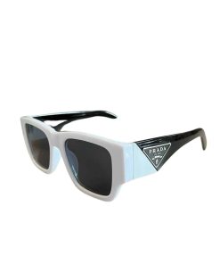 Prada Rectangle Sunglasses Black And White