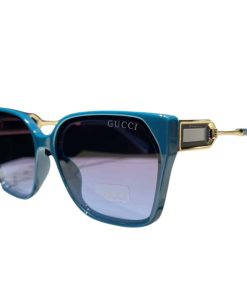 Gucci Square Sunglasses Gold Blue