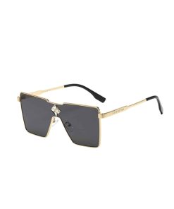 Louis Vuitton Cyclone Metal Sunglasses Gold Hardware Black Z1700U