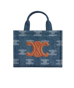 Celine Triomphe Small Cabas Thais In Denim Navy 25Cm 199162Fed 07At