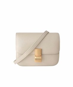Celine Small Classic Bag In Lizard White 18Cm