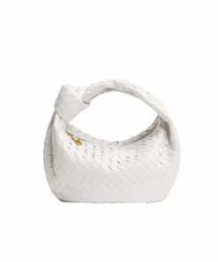 Bottega Veneta Jodie Intrecciato Leather Handle Bag White 27Cm 690225Vcpp09009