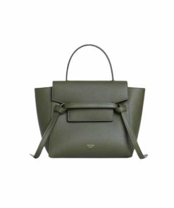 Celine Nano Belt Bag In Grained Calfskin Khaki 20Cm 189003Zva 15Kh