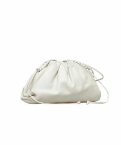 Bottega Veneta Mini The Pouch Leather Clutch In White 22Cm