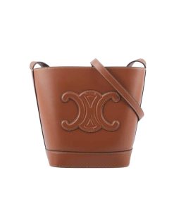 Celine Small Bucket Cuir Triomphe In Brown 16Cm 113783Du3 04Lu