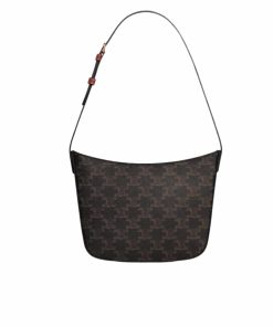 Celine Croque Bag In Triomphe Canvas And Calfskin Tan 19Cm 112272Cuz 04Lu