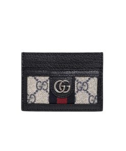 Gucci Ophidia Gg Card Case Monogram Black 10Cm