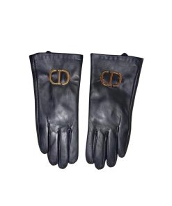 Dior Leather Gloves With Cd Hardware Black